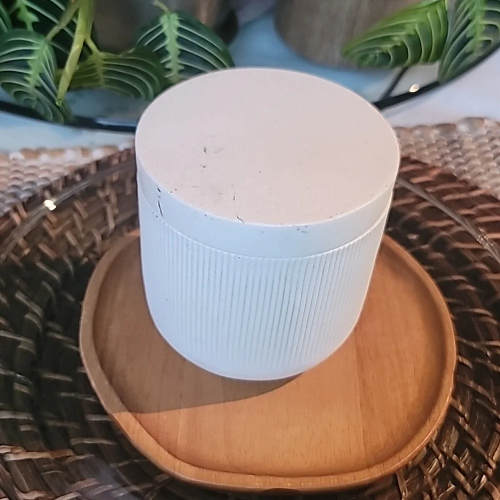 Threshold modern sand modern etched lines lidded canister
